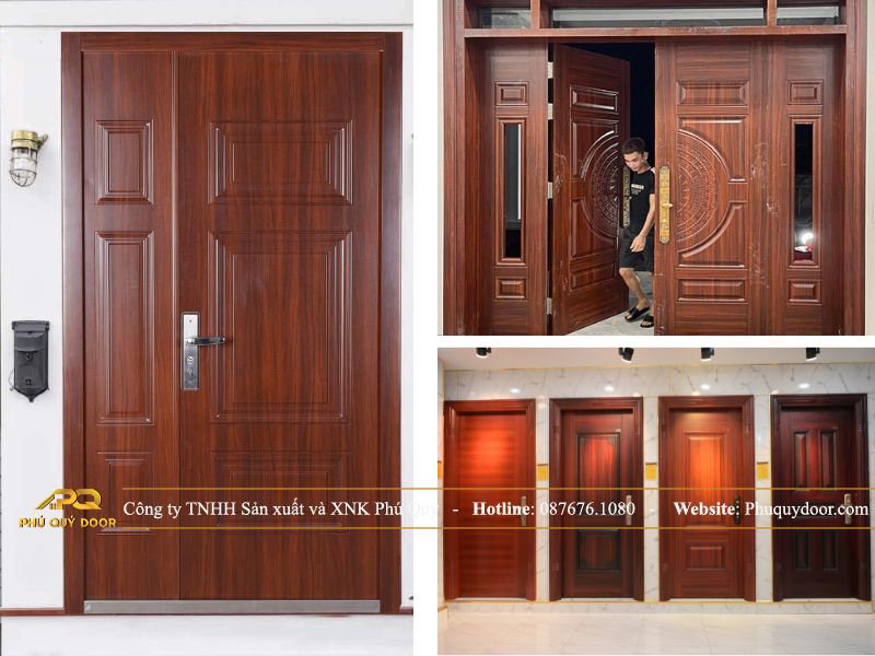 bảng giá cửa thép vân gỗ mới nhất Phú Quý Door