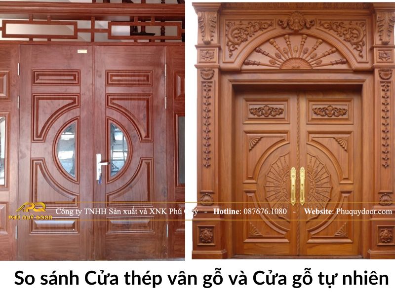 So sánh cửa thép vân gỗ và cửa gỗ – Dùng loại nào tốt hơn?